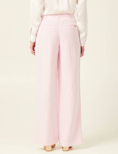 Pantalon large éco-responsable rose poudrée femme
