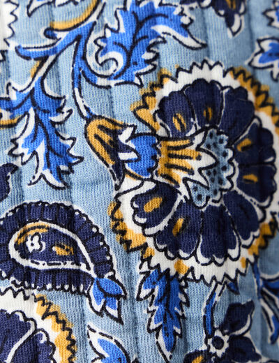 Gilet imprimé manches longues bleu femme