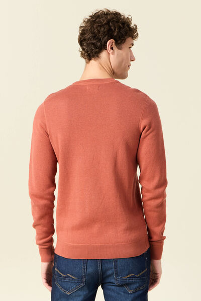 Pull manches longues rouge homme