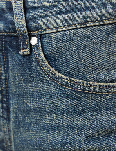 Jeans large taille haute bleu femme