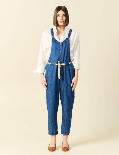 Salopette en denim denim stone femme