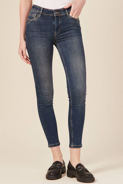 Jeans slim push up 7/8ème denim brut femme