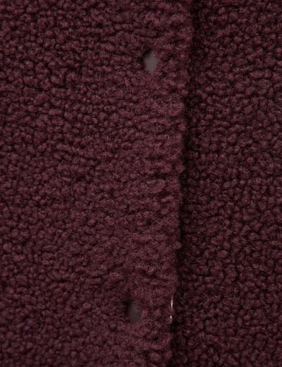 Cardigan droit sans manches doubl&eacute; bordeaux femme