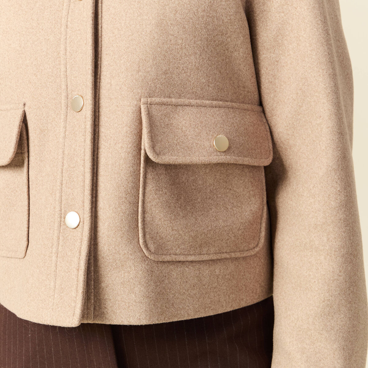 Blouson manches longues doubl&eacute; sable femme