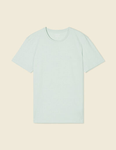 T-shirt cintr&eacute; col rond manches courtes bleu gris homme