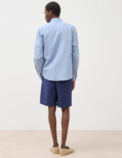 Chemise manches longues bleu gris homme