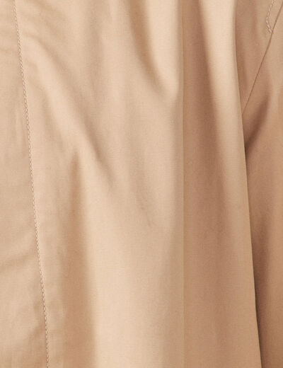 Blouson droit long en coton doubl&eacute; beige homme