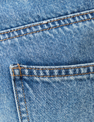 Jeans taille haute avec strass denim used femme