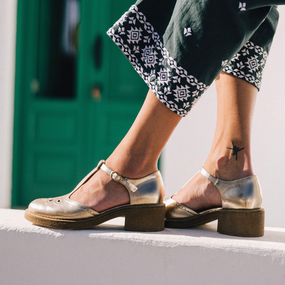 Sandales Salome Cuir Talon Haut Largeur Confort