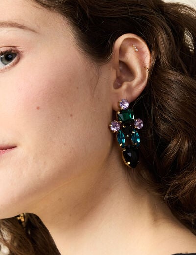 Boucles d'oreilles pendantes noir femme