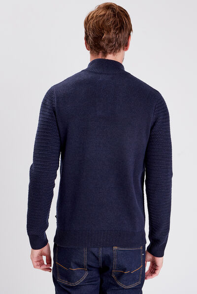 Pull manches longues bleu foncé homme