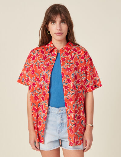 Chemise éco-responsable orange femme