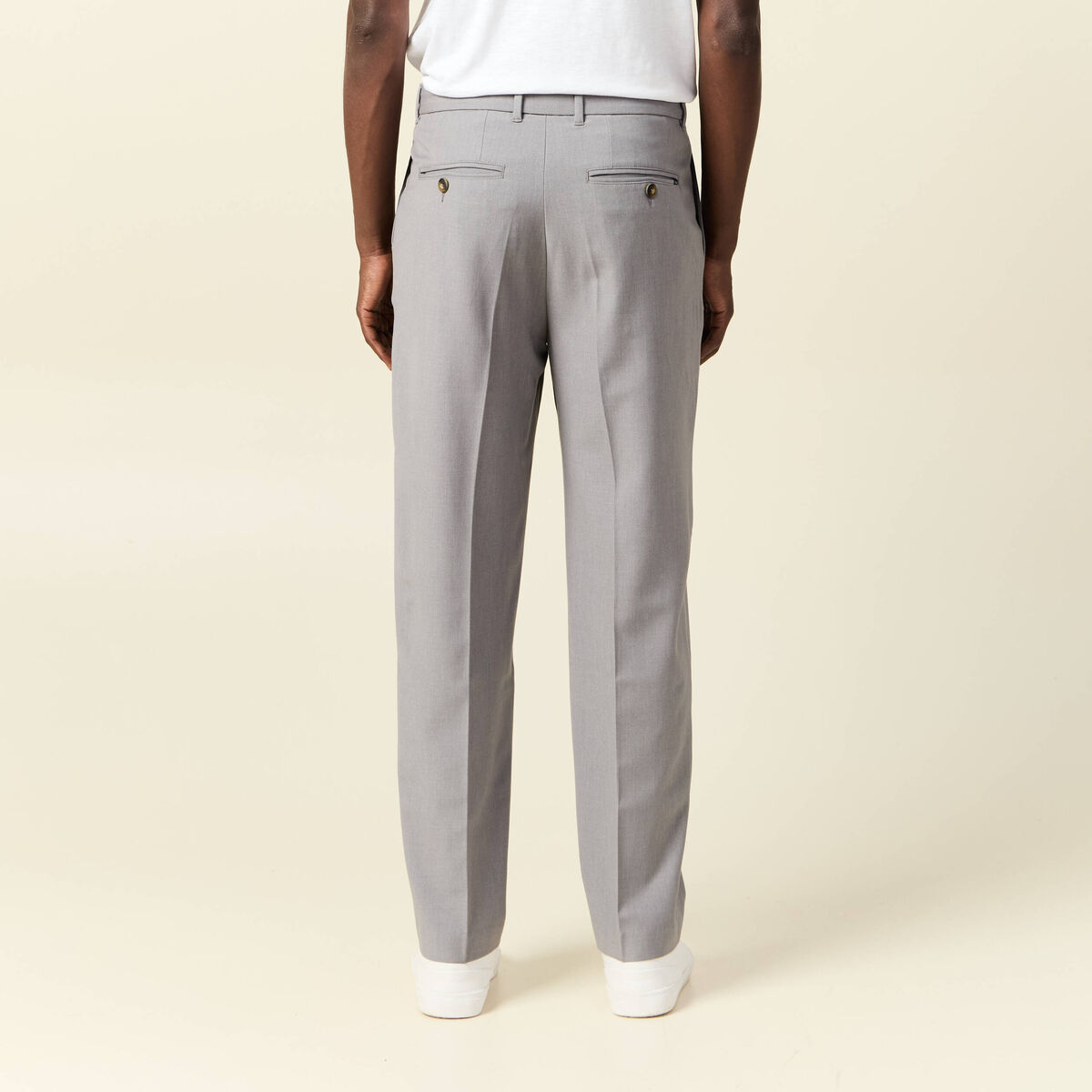Pantalon chino large gris foncé homme