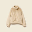 Veste droite courte col montant beige femme