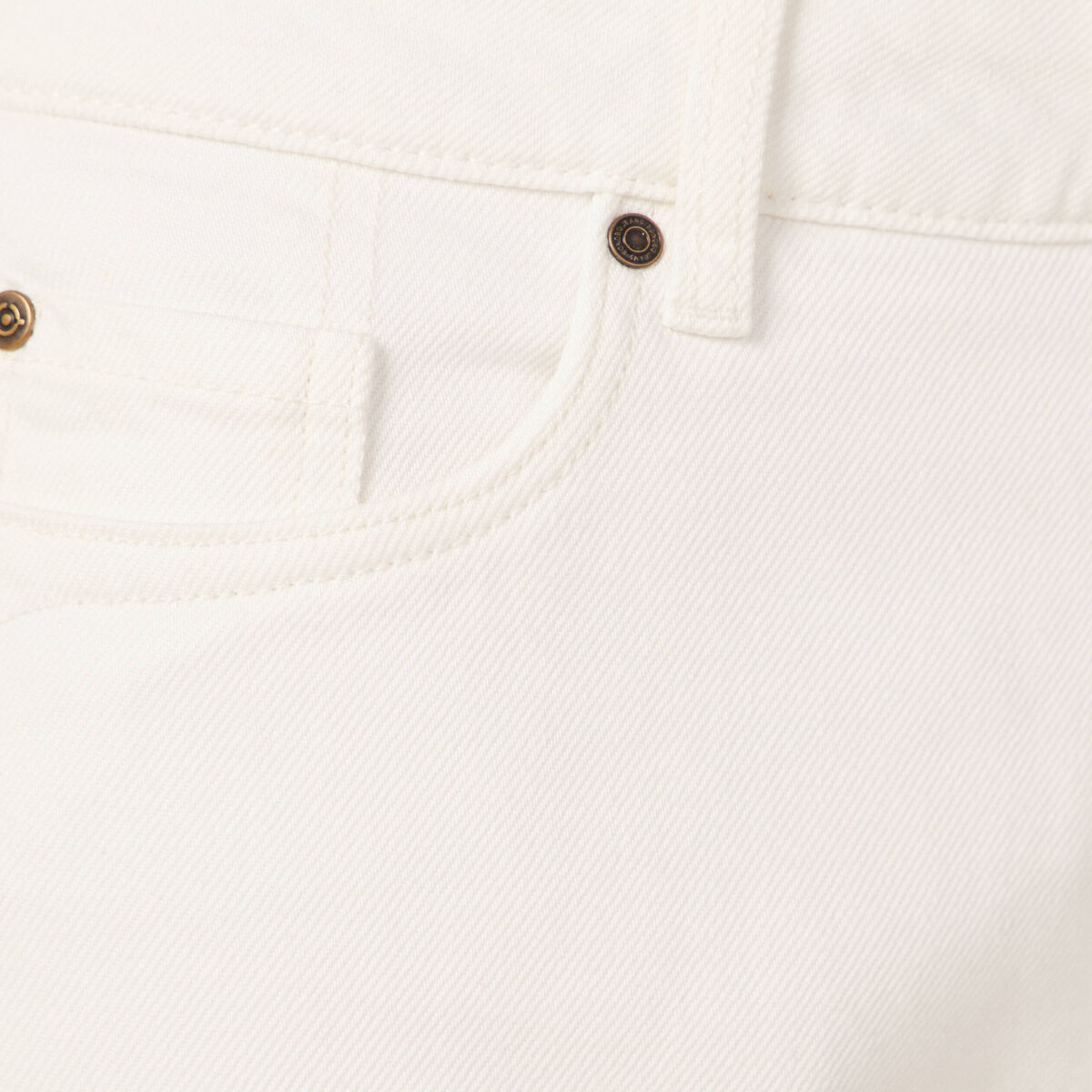 Jeans straight 5 poches denim blanc femme