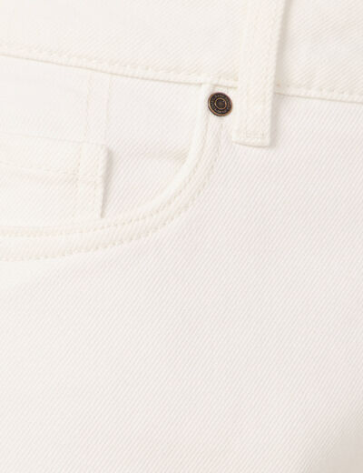 Jeans straight 5 poches denim blanc femme