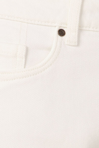 Jeans straight 5 poches denim blanc femme