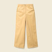 Pantalon large taille haute beige femme