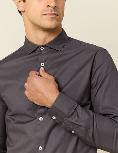 Chemise éco-responsable gris foncé homme