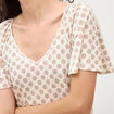 T-shirt manches courtes jaune pastel femme