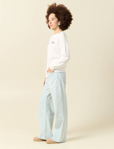 Pull col rond Atelier Beguin x Bonobo ecru femme