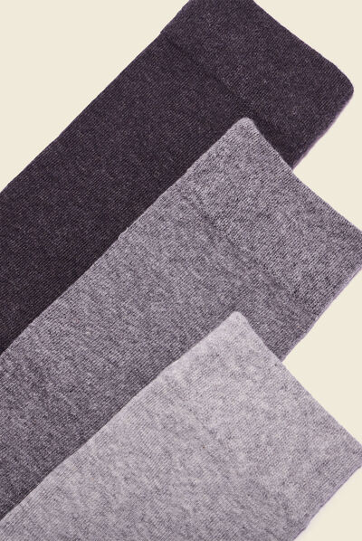 Lot 3 paires de chaussettes homme unies gris clair homme