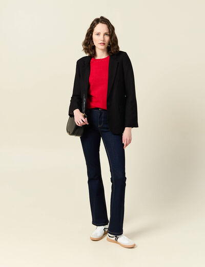 Pull manches courtes rouge femme