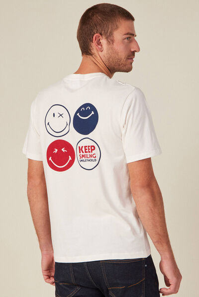 T-shirt SmileyWorld ecru homme