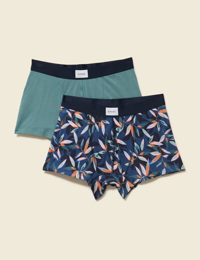 Pack de 2 boxers vert foncé homme