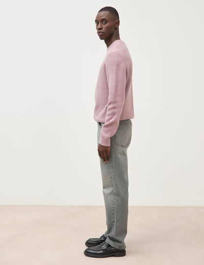 Jeans straight longueur 32 en coton denim gris homme