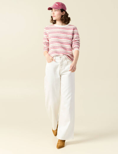 Pull manches longues rouge foncé femme