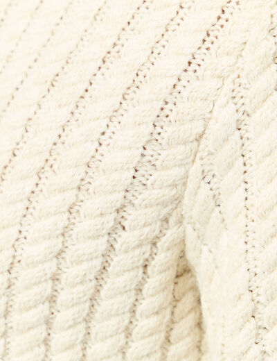 Pull col rond manches longues ecru homme