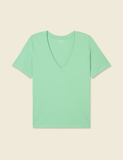 T-shirt manches courtes vert clair femme
