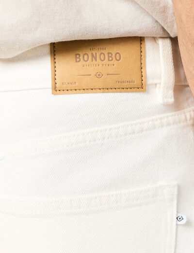 Jeans relax 5 poches denim blanc homme