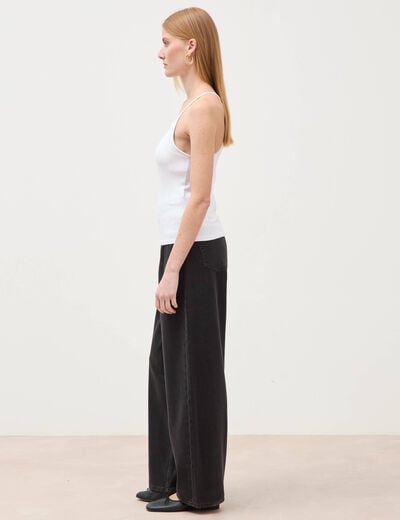D&eacute;bardeur d&eacute;collet&eacute; &agrave; bretelles blanc femme
