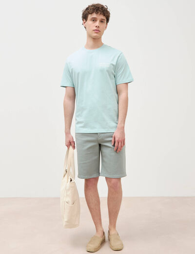 T-shirt en coton bleu gris homme