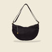 Sac banane velours c&ocirc;tel&eacute; noir femme