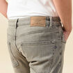 Jeans straight longueur 34 denim snow gris homme