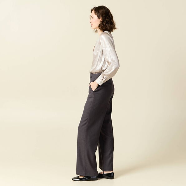 blouse manches longues irisee gris argent femme Blouse manches longues irisée gris argent femme