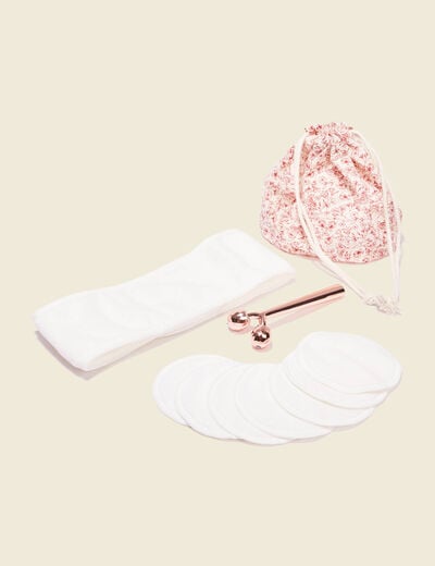 Kit de démaquillage massage pour visage ecru femme