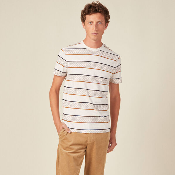 T-shirt manches courtes marron homme