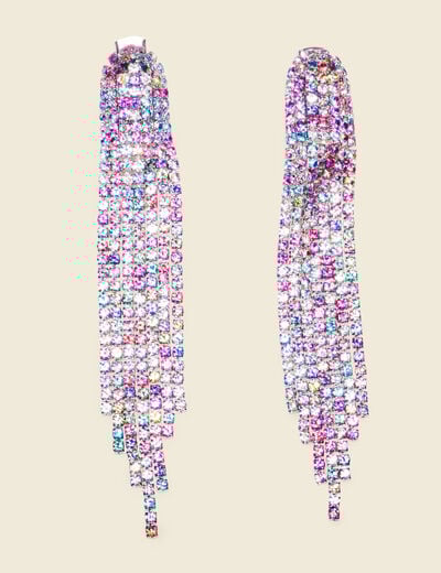 Boucles d'oreilles pendantes multicolore femme