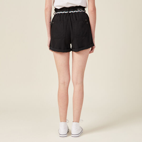 short paperbag ceinture noir femme Short paperbag ceinturé noir femme