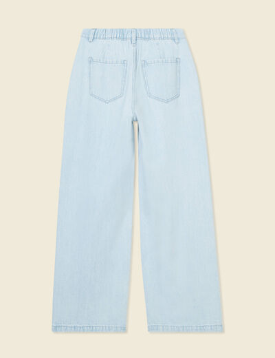 Jeans large à pinces denim bleach femme