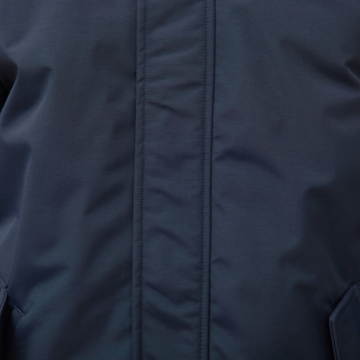 Parka longue droite &agrave; capuche bleu marine homme