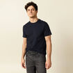 T-shirt en coton manches courtes bleu marine homme