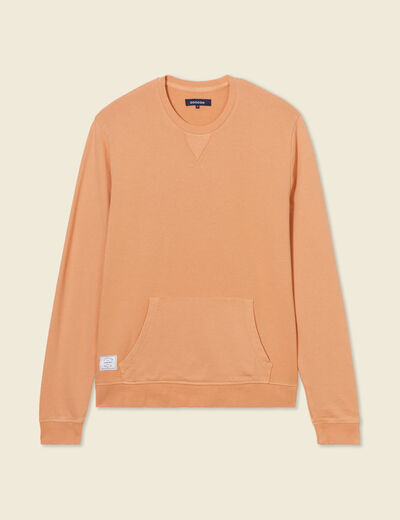 Sweat manches longues orange corail homme