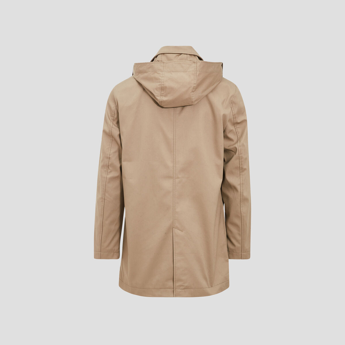 Trench droit à capuche beige homme