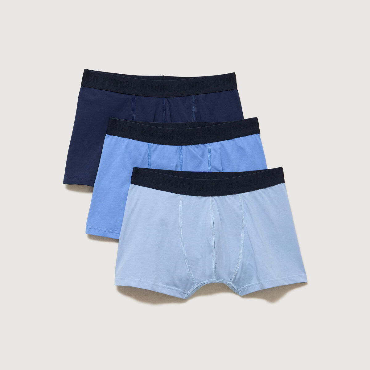 Lot de 3 boxers bleu gris homme