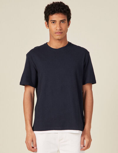 T-shirt manches courtes bleu marine homme